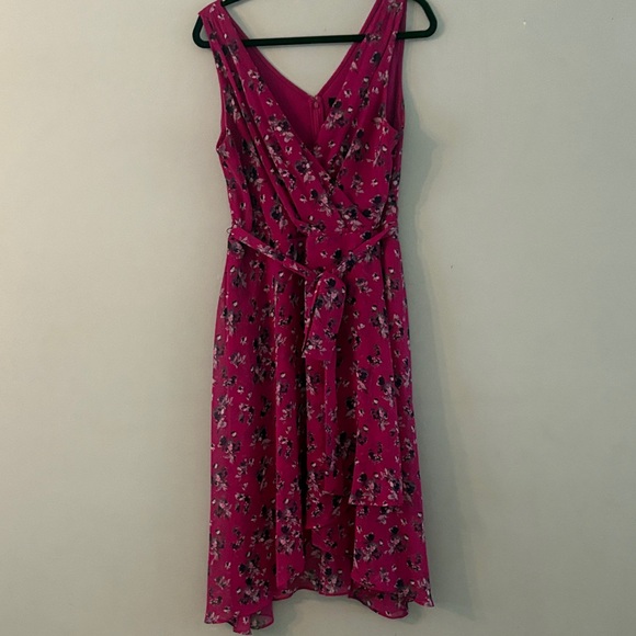 Dkny Dresses & Skirts - DKNY Fuchsia Floral Faux Wrap Dress